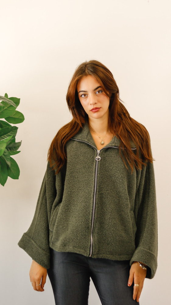 High Neck Tweed Jacket