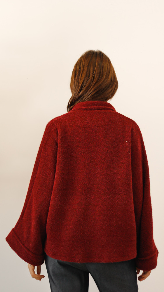 High Neck Tweed Jacket