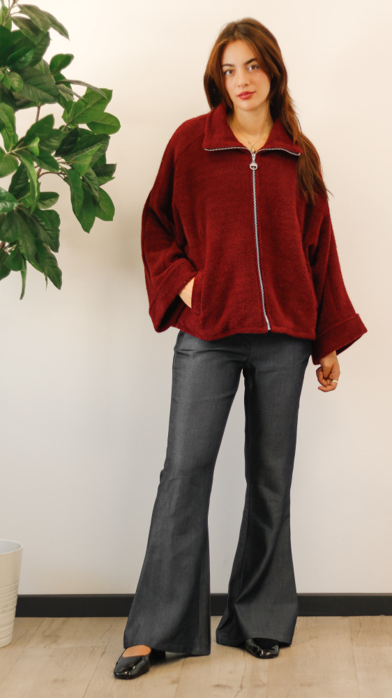 High Neck Tweed Jacket