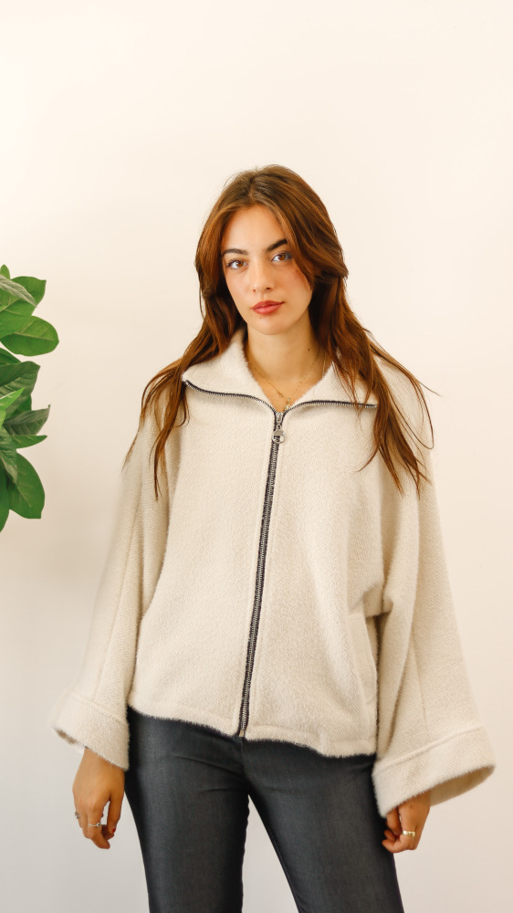 High Neck Tweed Jacket
