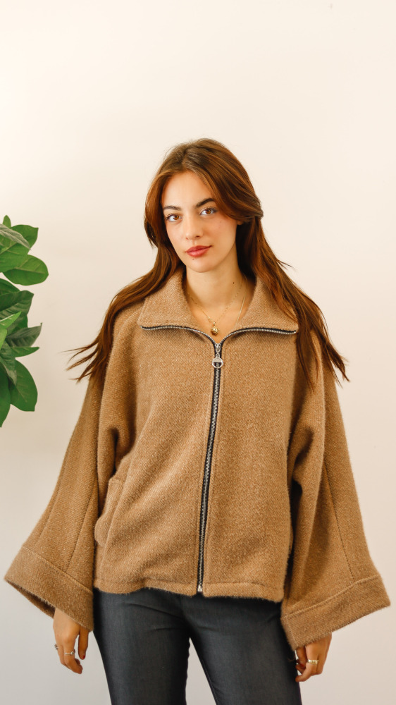 High Neck Tweed Jacket