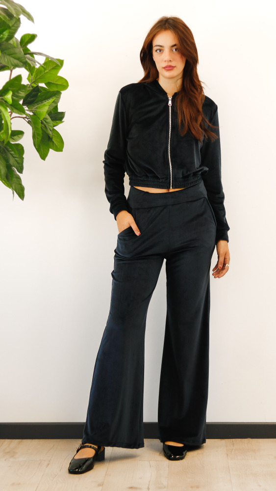 Suede Track Jacket Trousers Coord Set