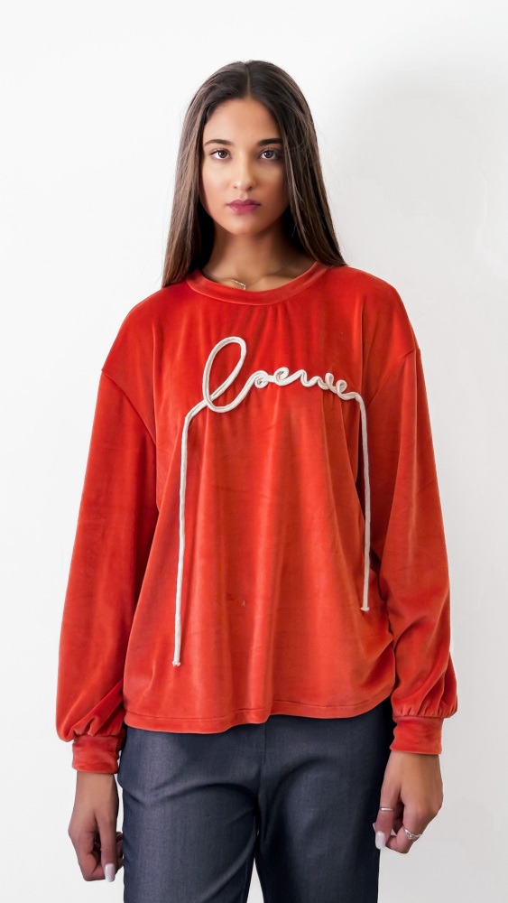 Graphic Text Crewneck Top