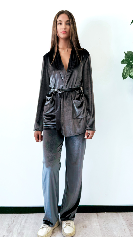 Velvet Blazer Trousers Coord Set