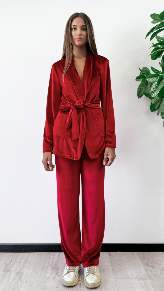 Velvet Blazer Trousers Coord Set