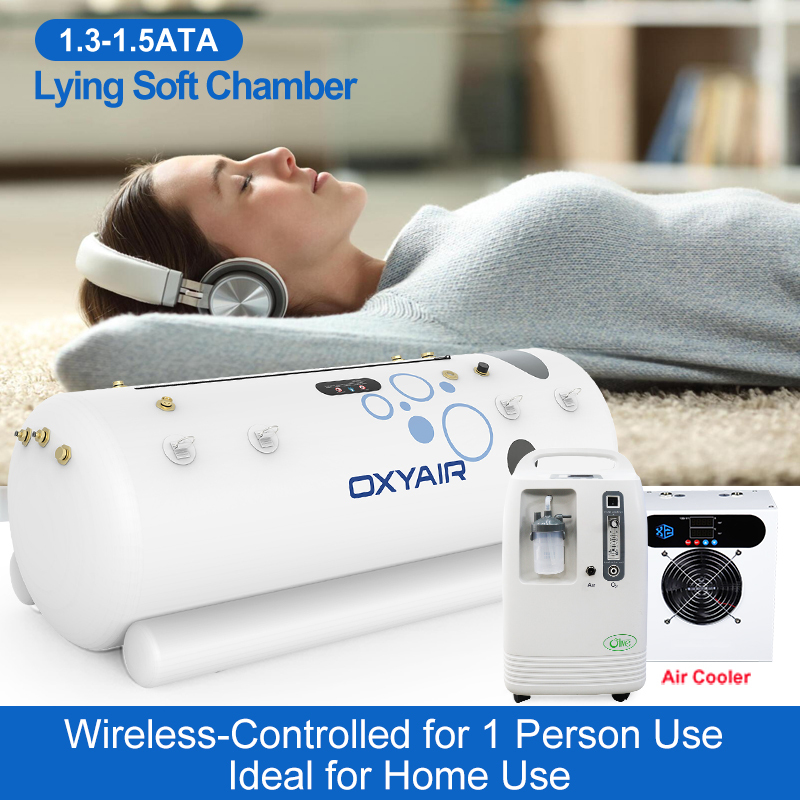 34"D 1.3-1.5ATA Remote Operation Soft Home Lying Mild Hyperbaric Oxygen Chamber for Spa- with Optional Air Cooler