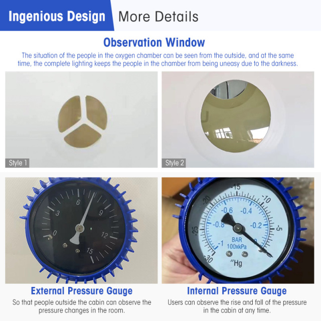 Cámara hiperbárica portátil vertical doble del oxígeno de la cámara hiperbárica para la atención sanitaria