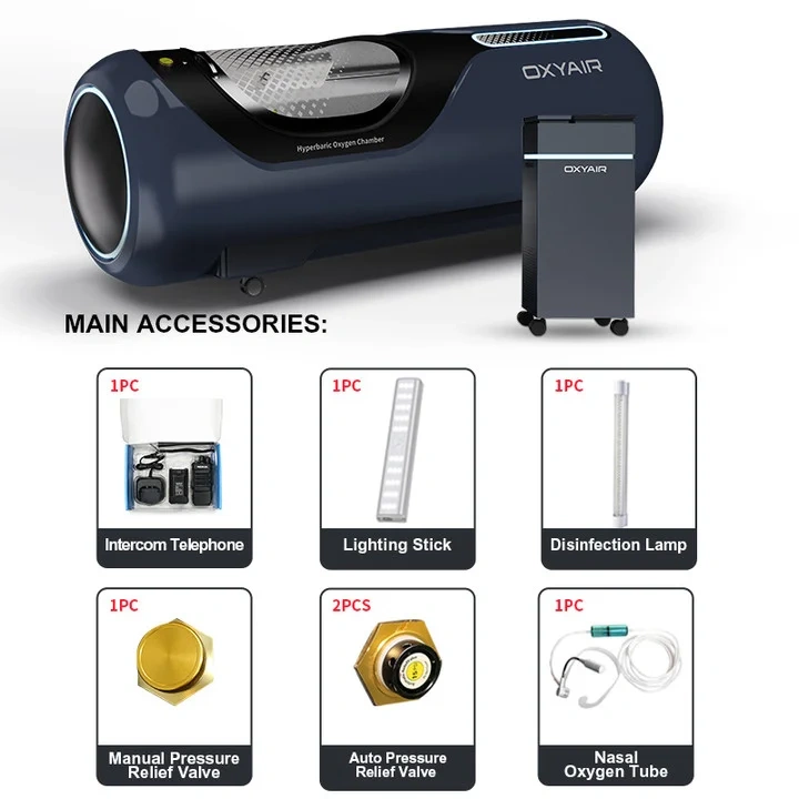 34''D 1.5-2.0 ATA High Quality Wellness Home Hyperbaric System Hard Shell Hyperbaric HBOT Therapy Chamber