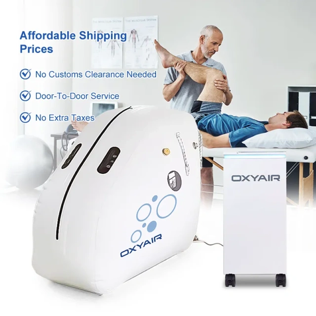 Sistema hiperbárico portátil 1.5ATA Cámara hiperbárica sentada compacta y suave para centros de bienestar/rehabilitación con enfriador de aire opcional