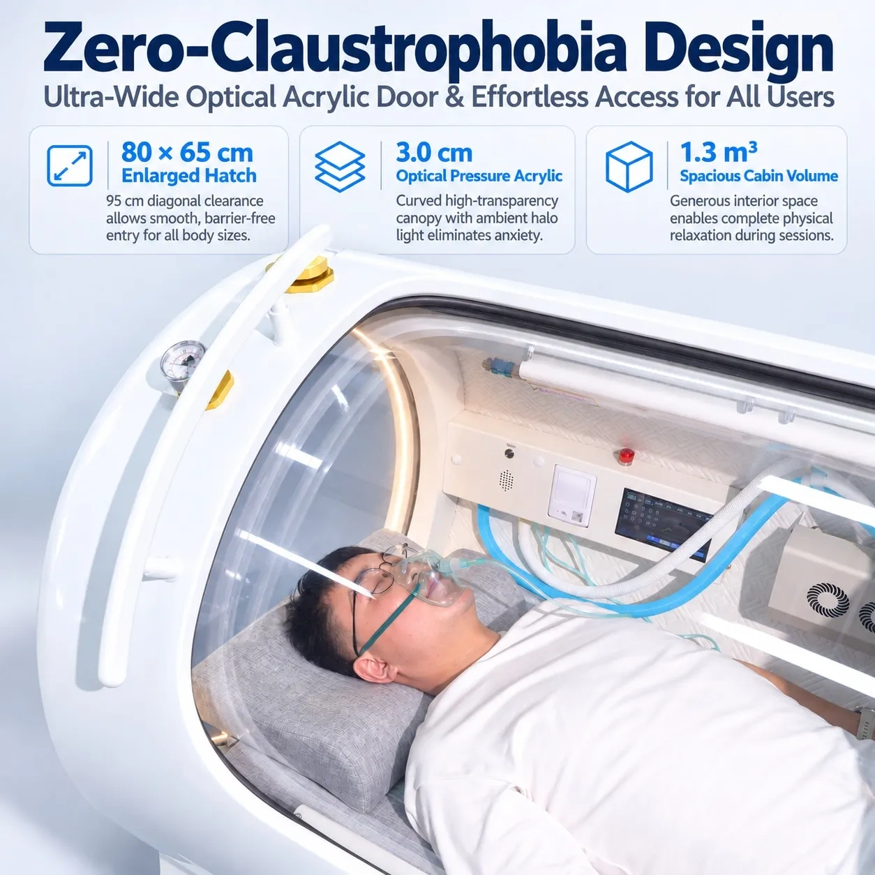 2.0 ATA Single-Person Hard Shell Hyperbaric Chamber for Commercial Use