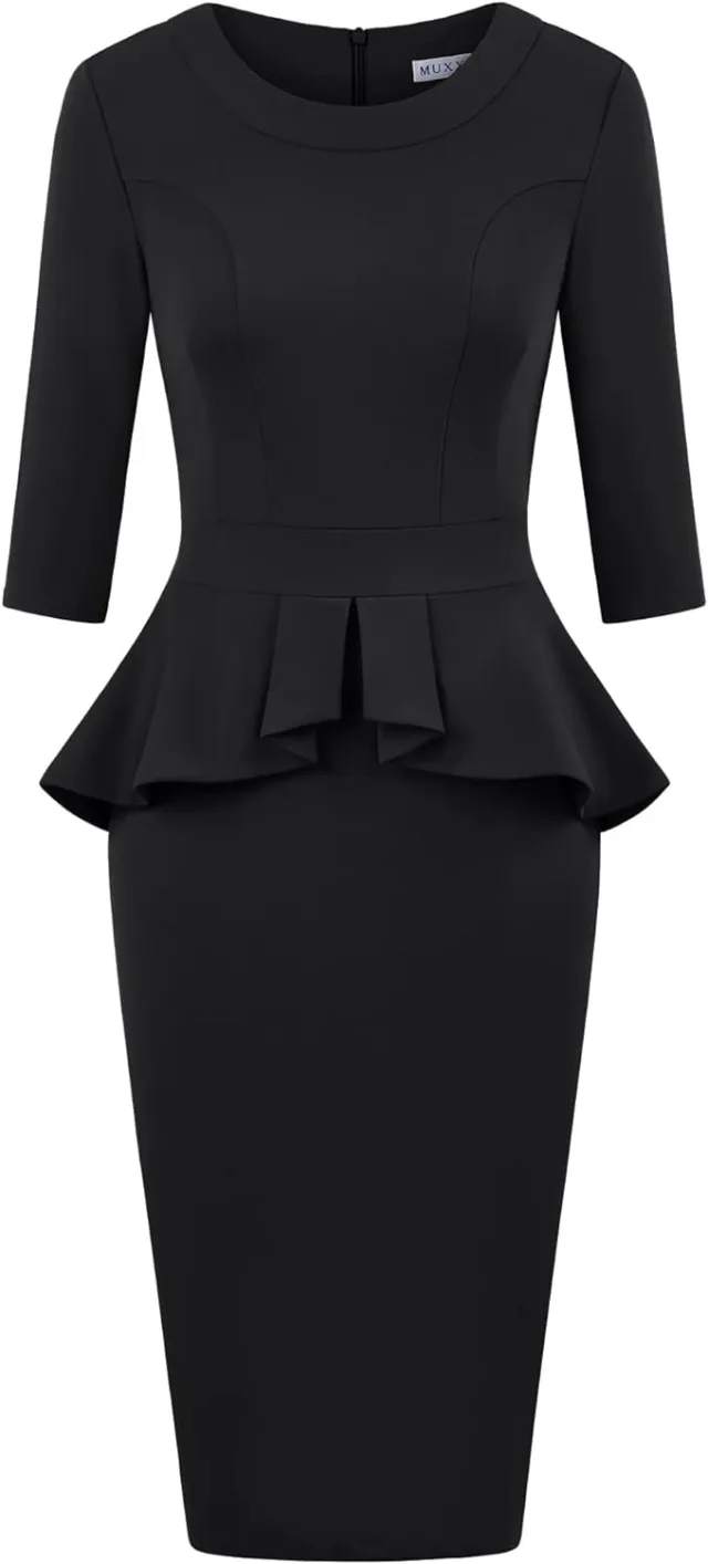strapless open back dress Women's Vintage Slim Style Sleeveless Business Pencil Dress – Aisize