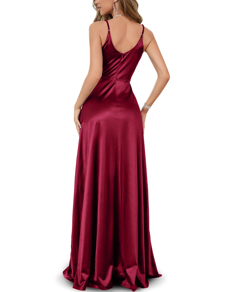 MUXXN Women's Charming Plunging V Neck Empire Waist Sexy Split Celebrity Cocktail Dress