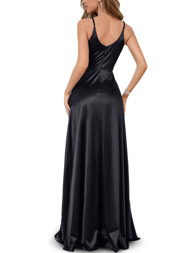 MUXXN Women's Charming Plunging V Neck Empire Waist Sexy Split Celebrity Cocktail Dress