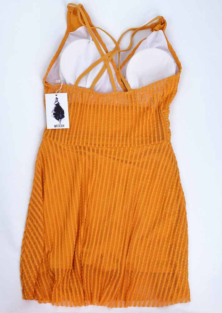 MUXXN Women's Elegant Crossover One Piece Swimdress Floral Skirted Swimsuit