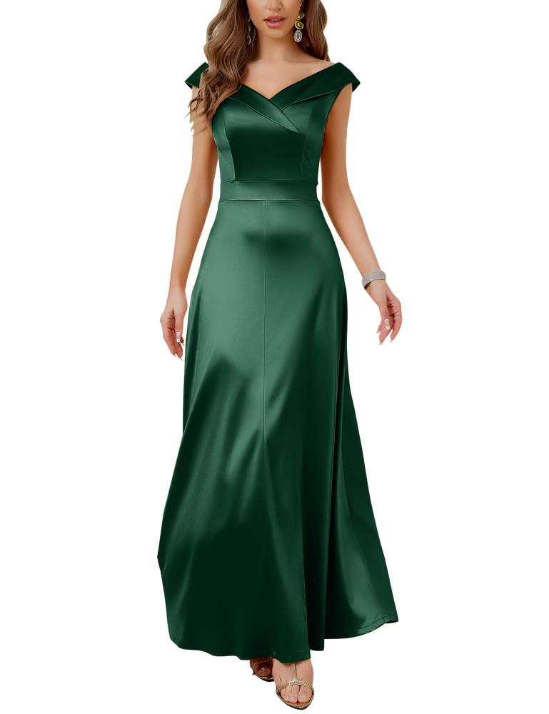 MUXXN Ladies Elegant Sweetheart Neckline Ankle Length Formal Anniversary Maxi Dress