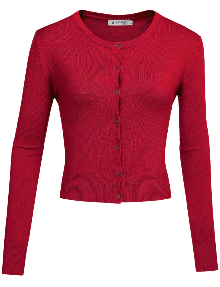 MUXXN Women's Vintage Cardigan Bolero Knitting Shirts