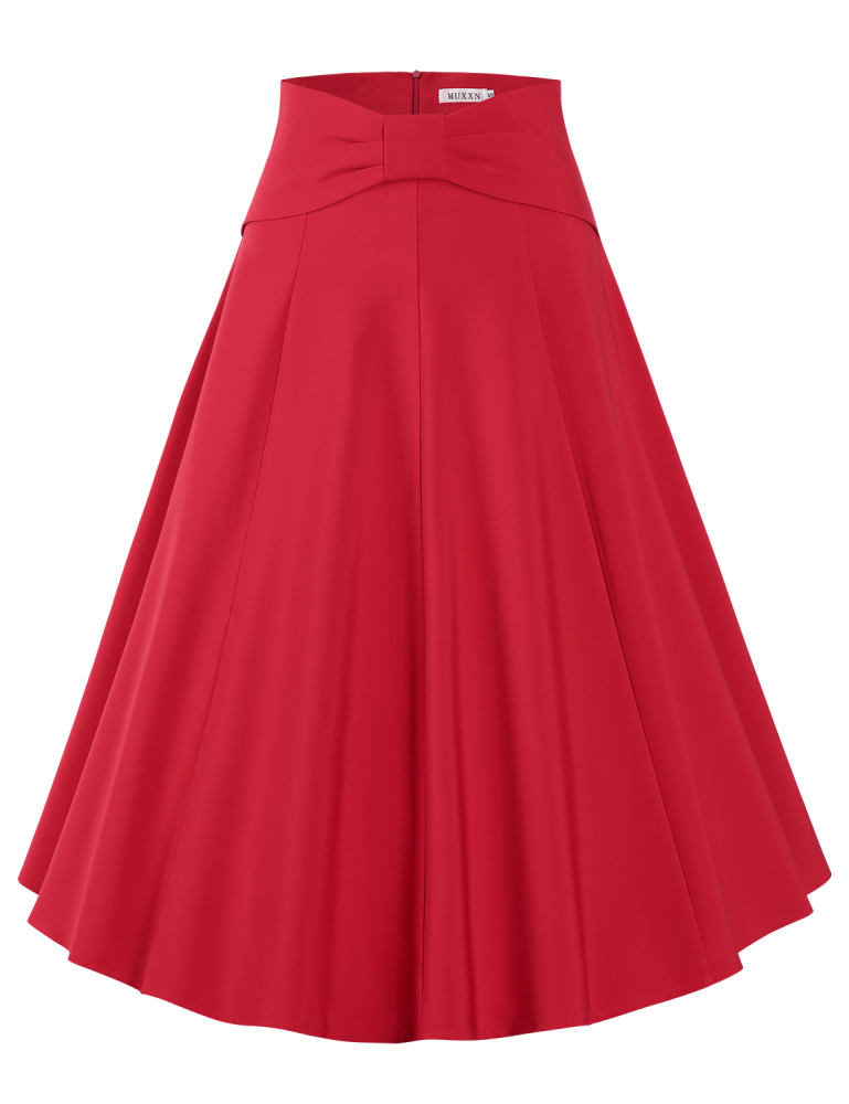 MUXXN Women's 1950s Retro Cute A Line Empire Waist Casual Fit and Flared Skirts