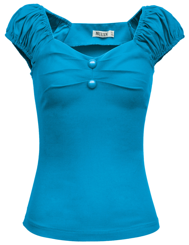 MUXXN Women's V-neck Vintage Top Cocktail Party Jacket T-Shirts