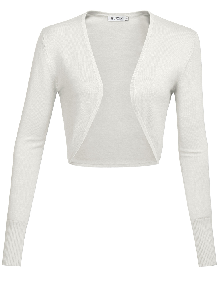 MUXXN Women's Bolero Shrug Longsleeve Knit Cardigan