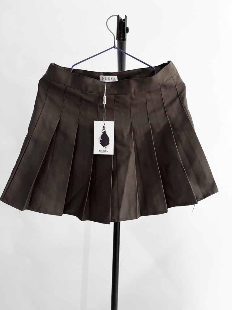 MUXXN Womens Borwn Short Skirt Casual Cute Fashion Short Skirts