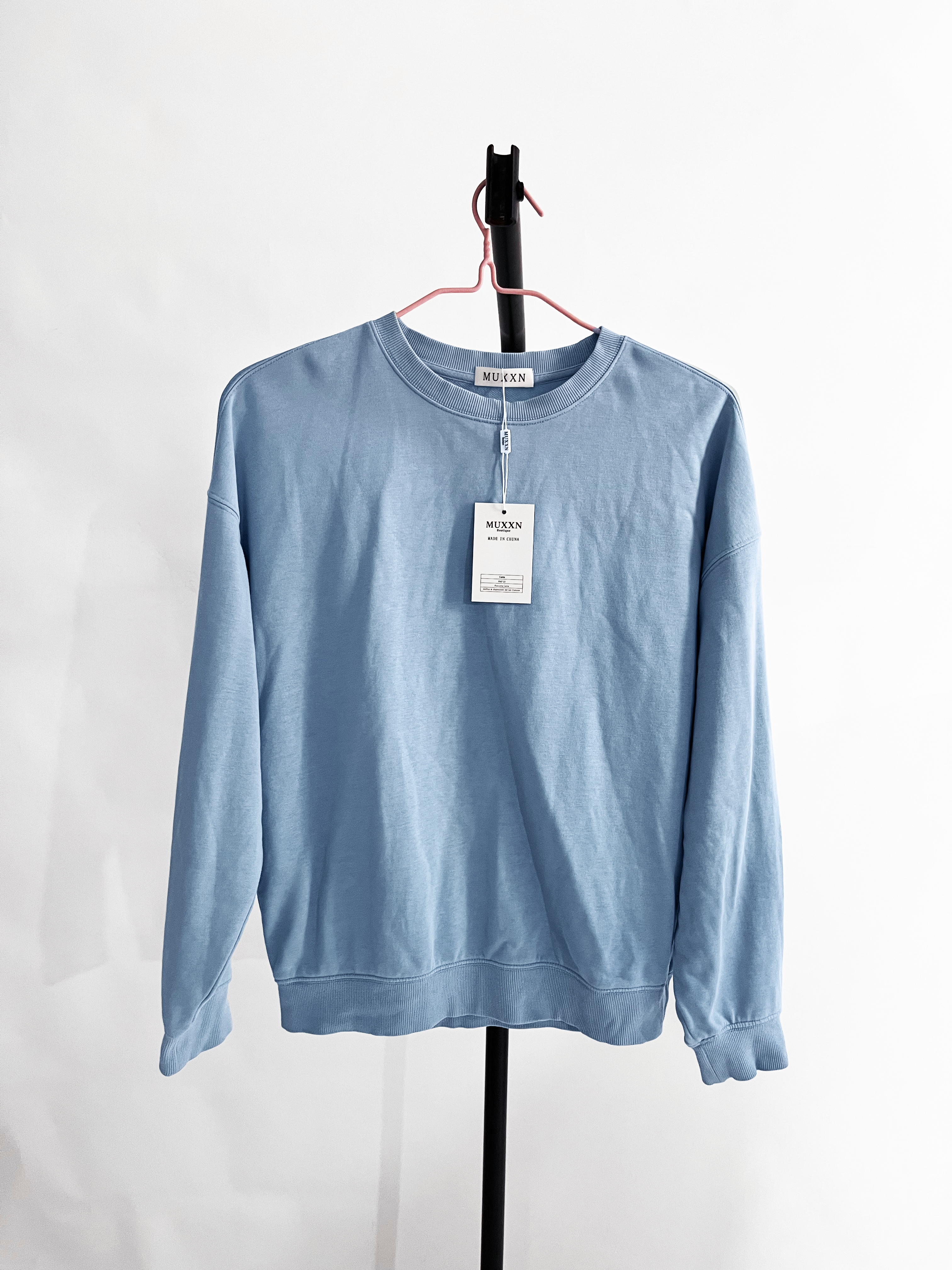MUXXN Women's Casual Crew Neck Sweatshirt Loose Soft Long Sleeve Pullover Tops