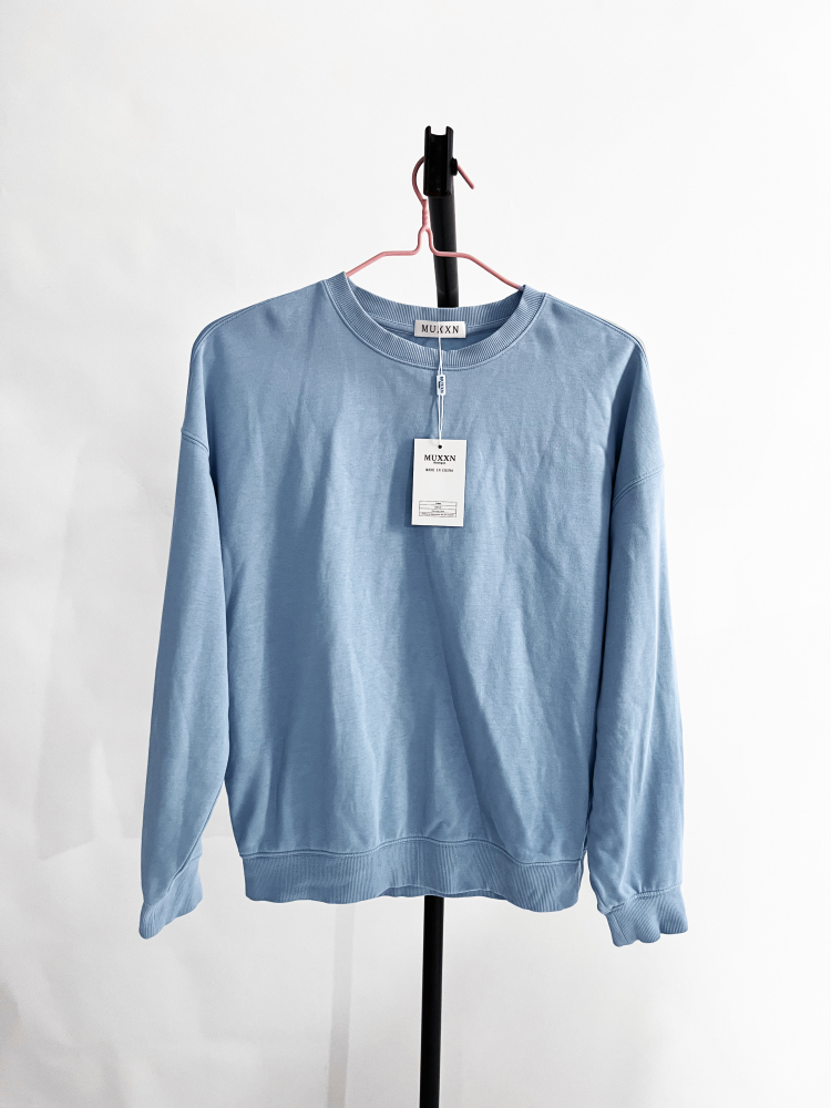 MUXXN Women's Casual Crew Neck Sweatshirt Loose Soft Long Sleeve Pullover Tops