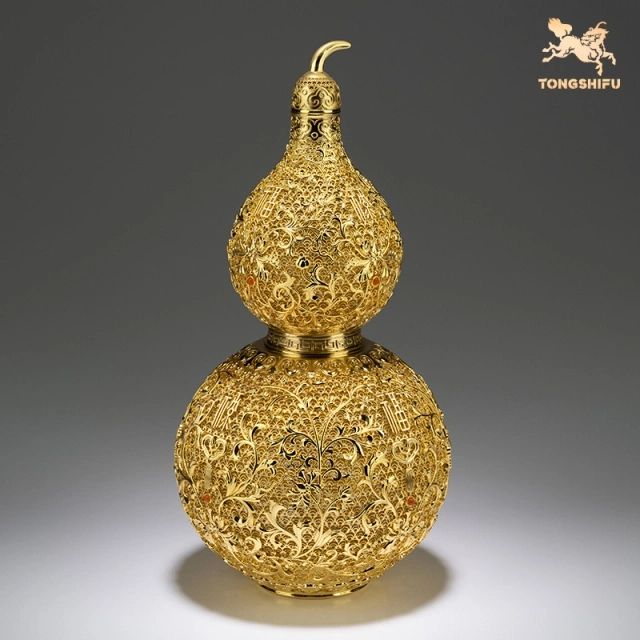 GOLD-PLATED FILIGREE LUCKY CALABASH