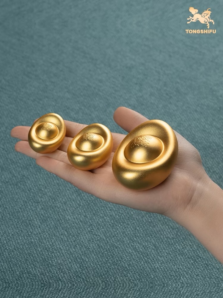 SOLID COPPER INGOT WITH GENUINE GOLD PLATING
