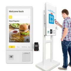 Quiosco de pago con impresora para pedidos de autoservicio en restaurantes