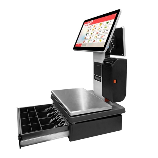 Supermarkt-All-in-One-Kassensystem-Ticketetikett scalSupermarket All-in-One-Kassensystem-Ticketetikett Scalee