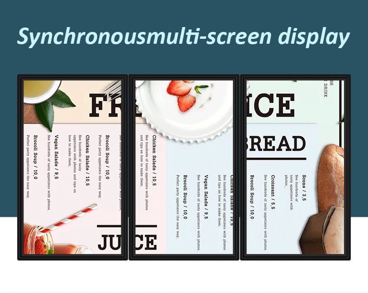 Wall Mount Restaurant Lcd Digital Menu Screen