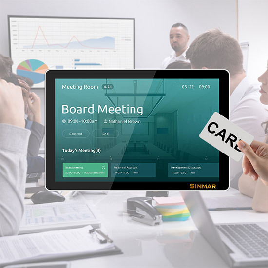 8 Inch Wall Mount Rfid/Nfc Touchscreen Poe Meeting booking tablet