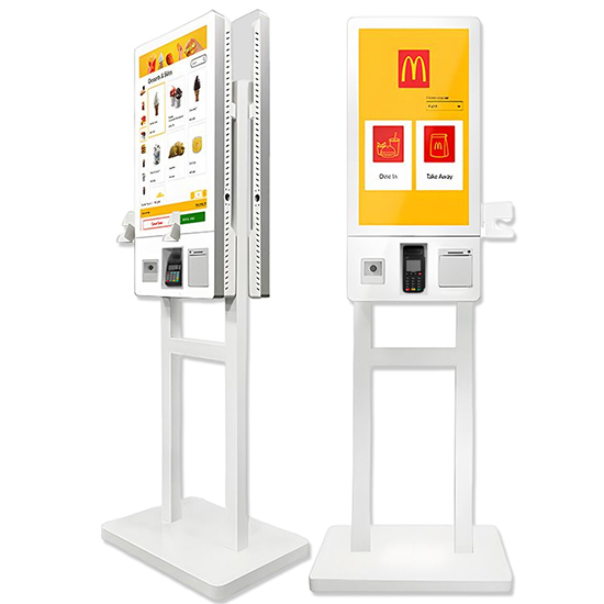 Kiosque de paiement PDV en libre-service Mcdonald's à double écran