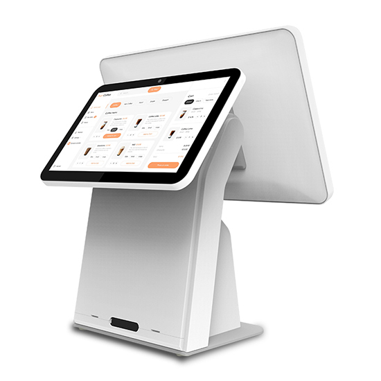 Dual Screen Pos Dual Monitor Cash Register With Receipt Printer