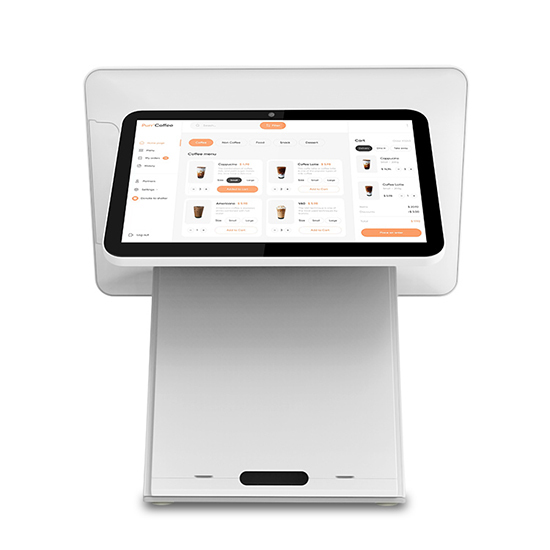 Dual Screen Pos Dual Monitor Cash Register With Receipt Printer