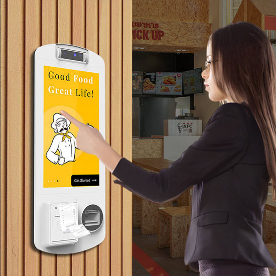 Self Service Payment Monitor Wall Mount Touch Screen Ordering Kiosk