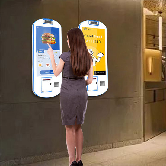 Self Service Payment Monitor Wall Mount Touch Screen Ordering Kiosk