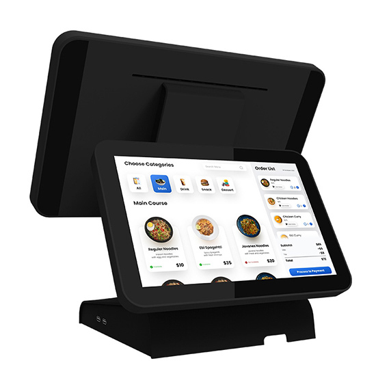 Dual Screen Cash Register Monitor Point Of Sale Display for Restaurant
