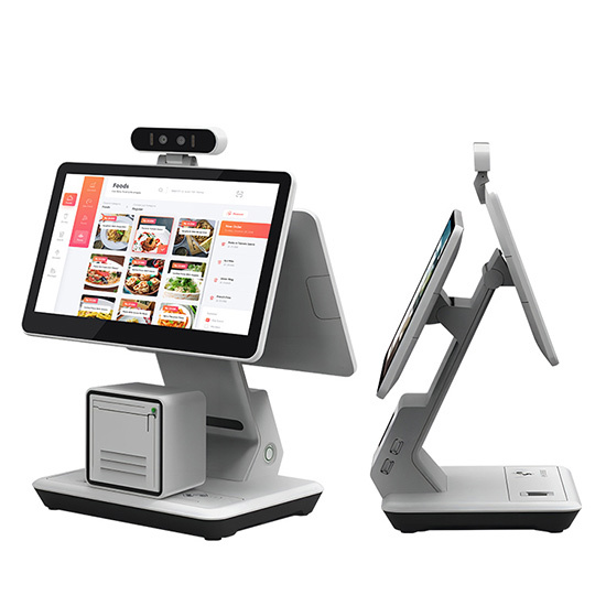 Hardware per punto vendita con stampante a doppio touch screen e tablet POS