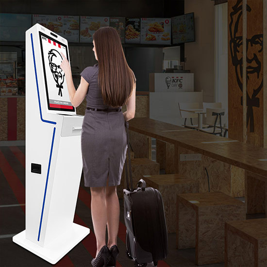 كشك خدمة ذاتية بشاشة تعمل باللمس مقاس 24 بوصة للبيع بالتجزئة