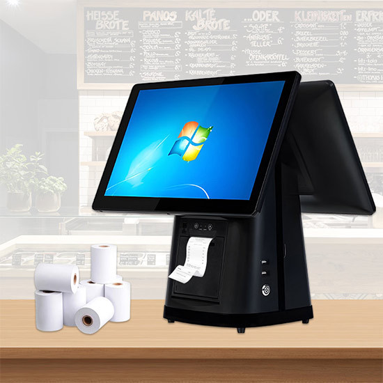 Registratore di cassa POS touch screen integrato All In One con stampante per ricevute