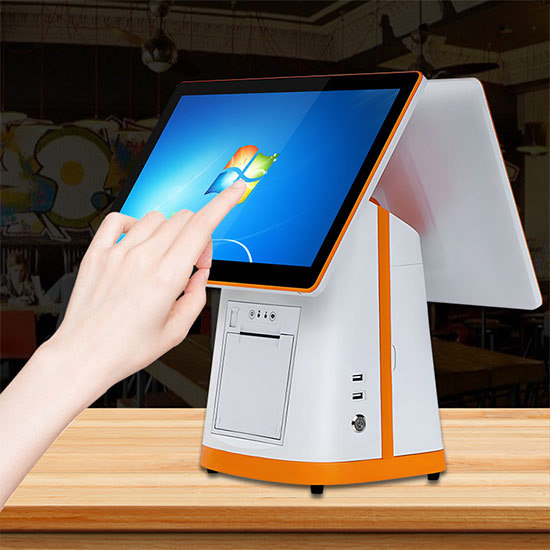 Dual Screen All In One Pos System Device Point Of Sale Screens