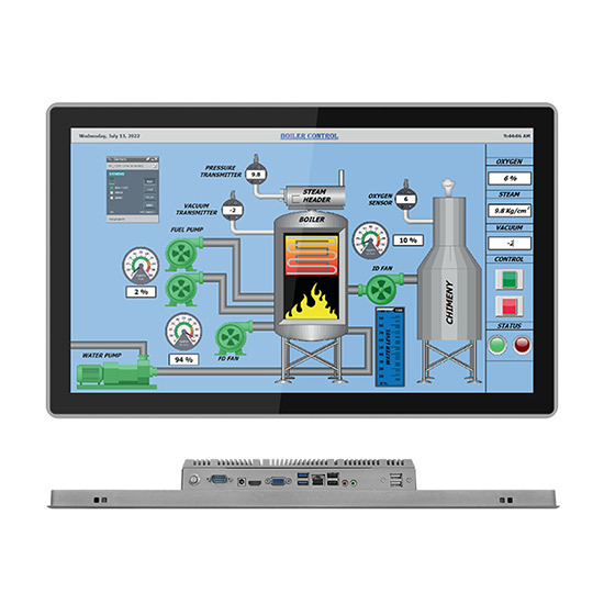 Monitor táctil resistente integrado de 21,5 pulgadas para uso industrial