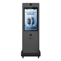floor standing outdoor lcd digital signage kiosk display with wheel