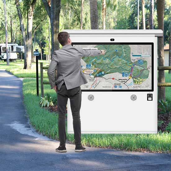 Outdoor Touch Screen Digital Display Board With NFC Camera QR Scanner
