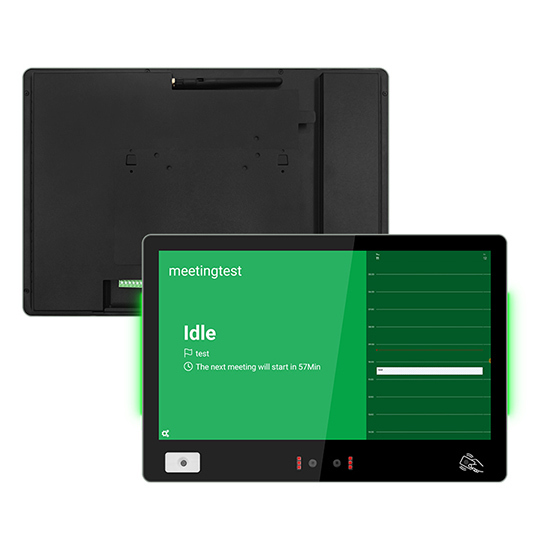 Tablette Android de 15,6 pouces avec lecteur de réservation et NFC, fixation murale