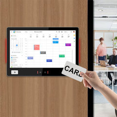 Tablette Android de 15,6 pouces avec lecteur de réservation et NFC, fixation murale
