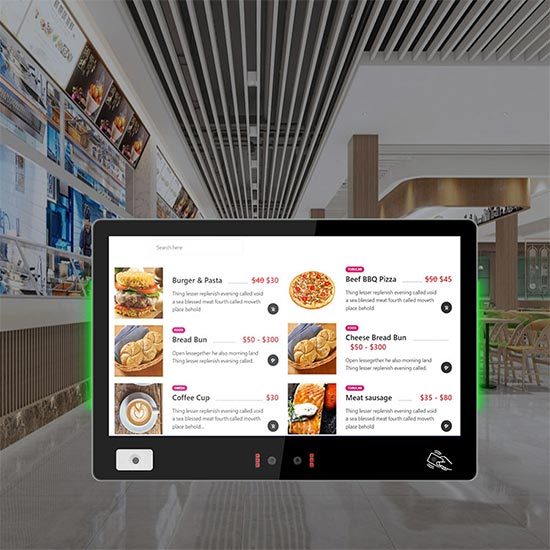 15 Inch Wall Mount Restaurant Ordering Android Windows Tablet With Barcode Scanner