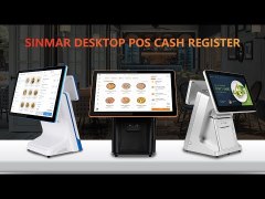 Double Screen All In One Pos PC Poe Powered Computer Windows System With Printer