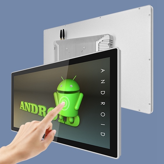 PC industrial con pantalla táctil Android, resistente y sin ventilador, de 23,8 pulgadas